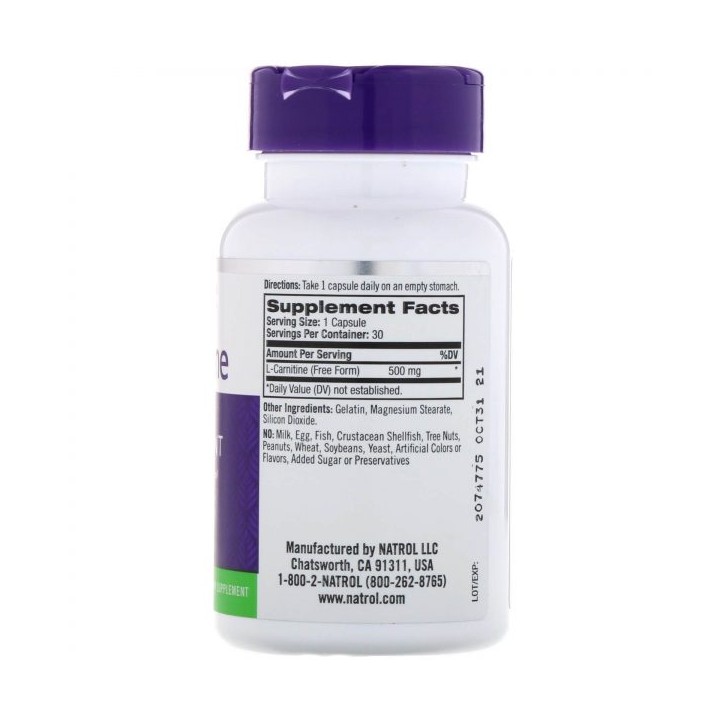 NATROL L-CARNITINE CAPS|Probuilder