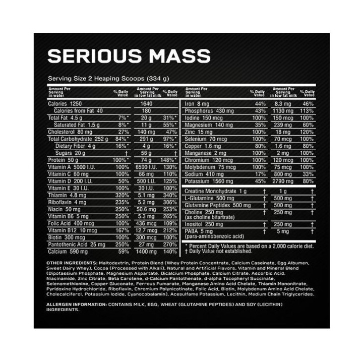 Optimum Nutrition Serious Mass | Serious Mass Protein Powder | Probuilder