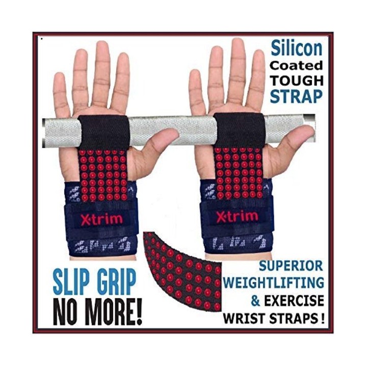 XTRIM Durafit Weightlifting Spotted Extra Grip Deadlift Wraps | ProBuilder