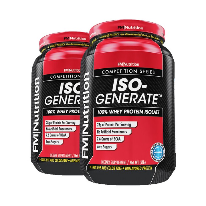 FM Nutrition ISO-Generate 100% Whey Protein Isolate 2lb (92% Pure Protein)