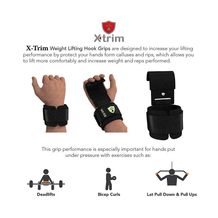 Xtrim Heavy Duty Metal Hook deadlift wraps | ProBuilder