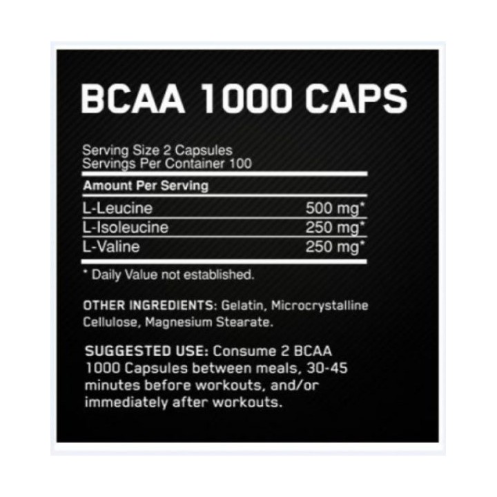 Optimum Nutrition Mega Size BCAA 1000 caps | Discounted Price | ProBuilder