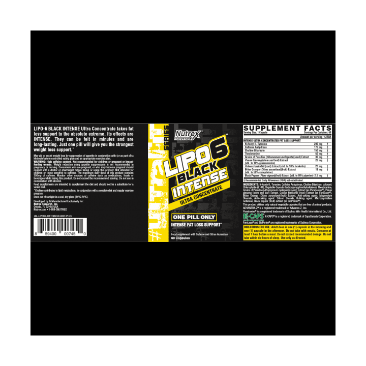 Nutrex Lipo 6 Black Intense | Nutrex Fat Burner | ProBuilder