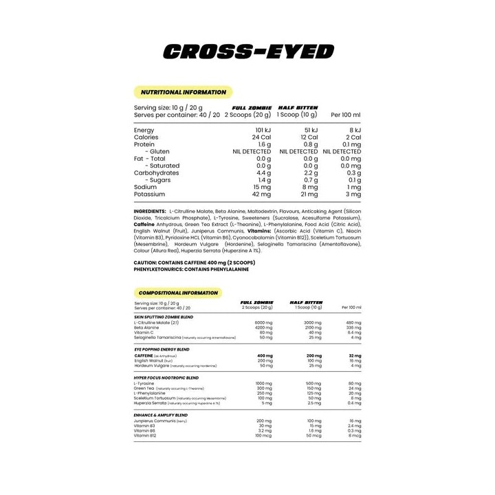 Zombie Labs Cross Eyed Pre-workout | Zombie Pre Workout | Probuilder