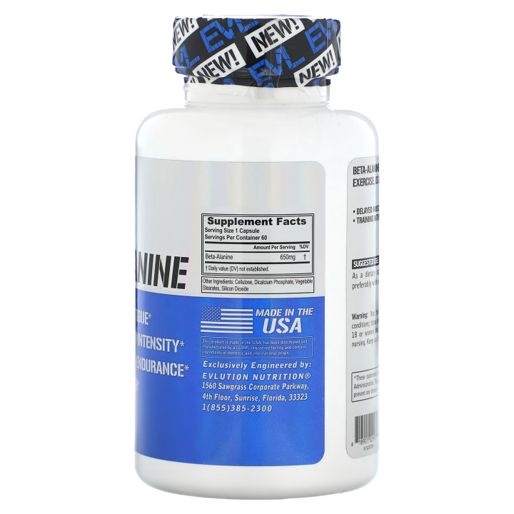 EVLution Nutrition, Beta Alanine, 60 Veggie Capsules | Probuilder