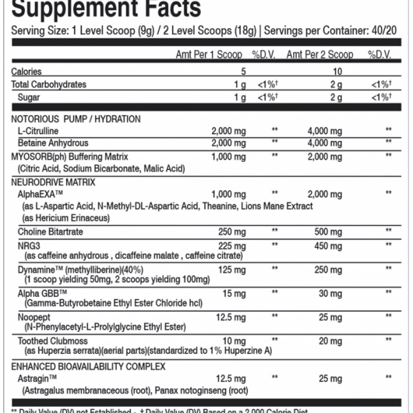 Nubreed Notorious Pre Workout - Image 2