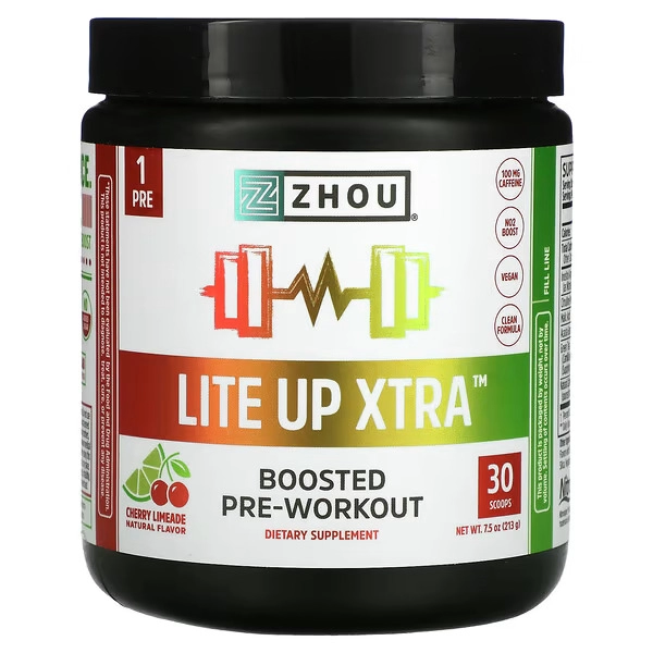 Zhou Nutrition, Lite Up Xtra, Boosted Pre-Workout