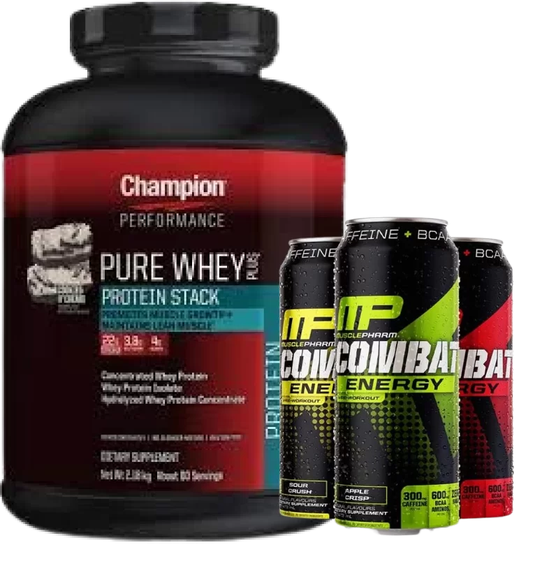 Deal: Champion Whey Protien and Musclepharm Pre-Workout Cans