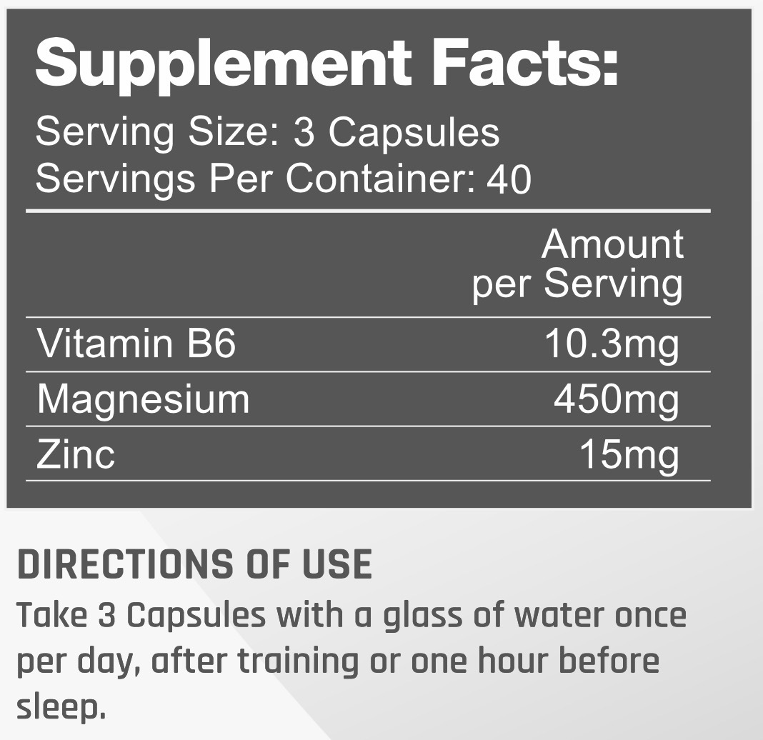 Athletech ZMA 120 Capsules - Image 2
