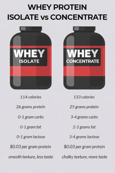 whey isolate vs whey concentrate comparison