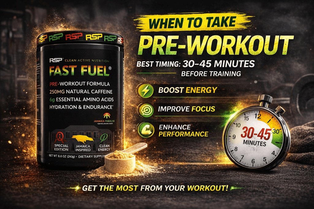 RSP Fast Fuel pre workout supplement with caffeine and amino acids for gym performance